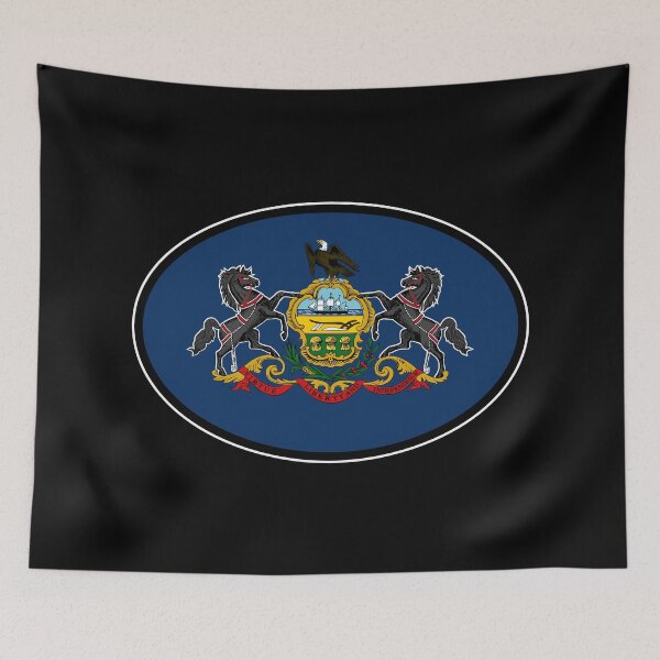 Item preview, Pennsylvania State Flag Oval Travel Bumper Sticker for your Car or Luggage.  designed and sold by BBTravels.