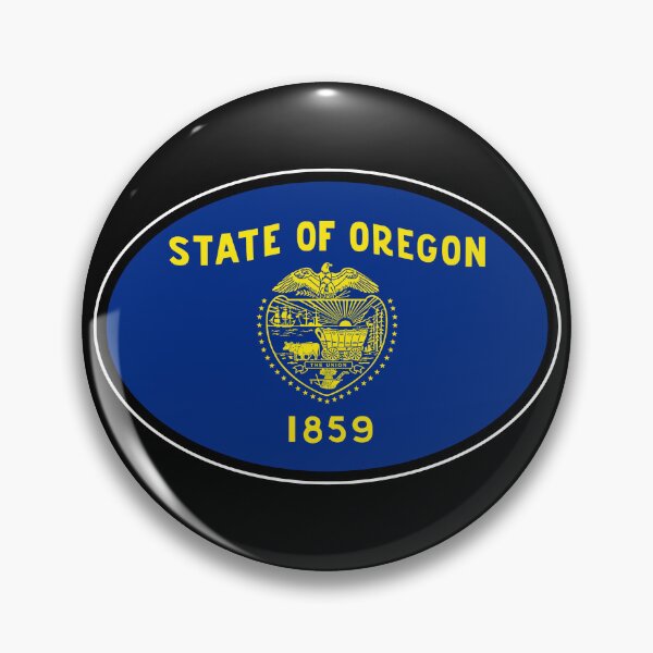 Item preview, Oregon State Flag Oval Travel Bumper Sticker for your Car or Luggage.  designed and sold by BBTravels.