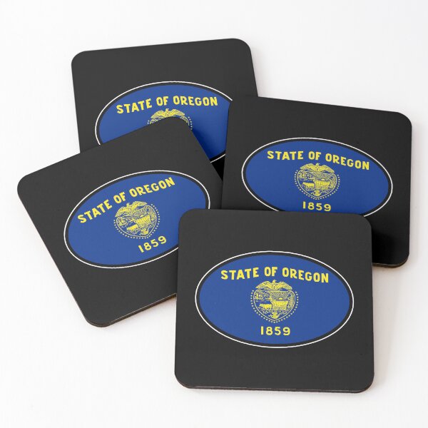 Item preview, Oregon State Flag Oval Travel Bumper Sticker for your Car or Luggage.  designed and sold by BBTravels.