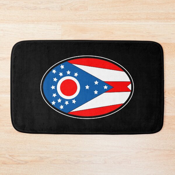 Item preview, Ohio State Flag Oval Travel Bumper Sticker for your Car or Luggage.  designed and sold by BBTravels.