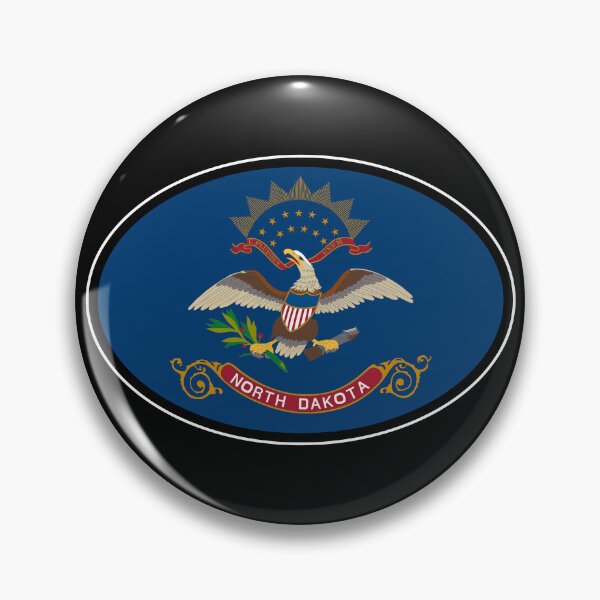 Item preview, North Dakota State Flag Oval Travel Bumper Sticker for your Car or Luggage.  designed and sold by BBTravels.