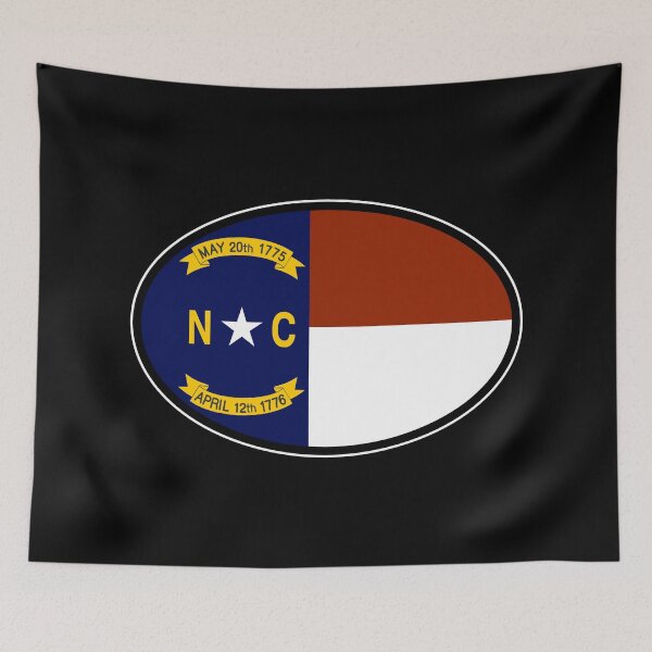 Item preview, North Carolina State Flag Oval Travel Bumper Sticker for your Car or Luggage.  designed and sold by BBTravels.