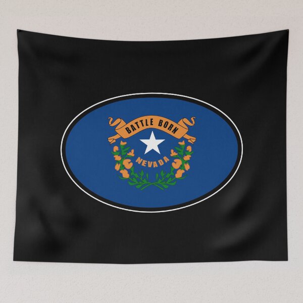 Item preview, Nevada State Flag Oval Travel Bumper Sticker for your Car or Luggage.  designed and sold by BBTravels.
