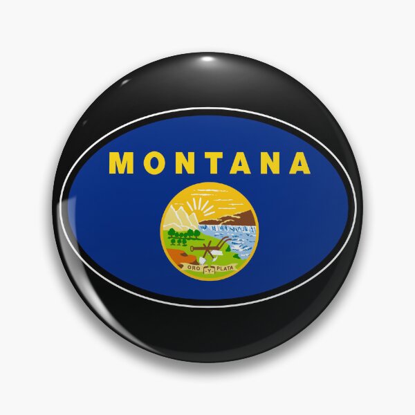 Item preview, Montana State Flag Oval Travel Bumper Sticker for your Car or Luggage.  designed and sold by BBTravels.