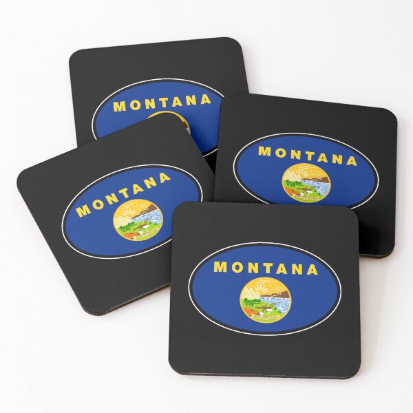 Item preview, Montana State Flag Oval Travel Bumper Sticker for your Car or Luggage.  designed and sold by BBTravels.