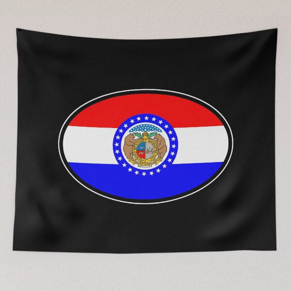 Item preview, Missouri State Flag Oval Travel Bumper Sticker for your Car or Luggage.  designed and sold by BBTravels.