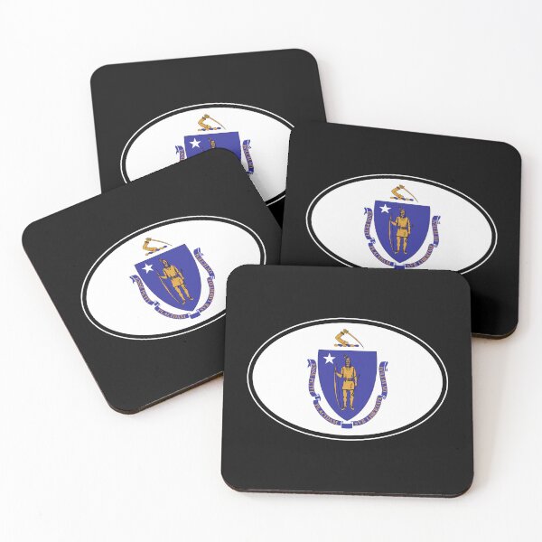 Item preview, Massachusetts State Flag Oval Travel Bumper Sticker for your Car or Luggage.  designed and sold by BBTravels.