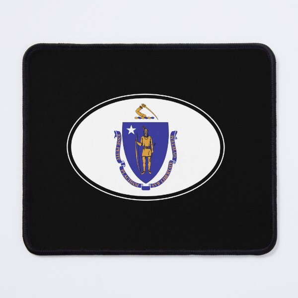 Item preview, Massachusetts State Flag Oval Travel Bumper Sticker for your Car or Luggage. designed and sold by BBTravels.