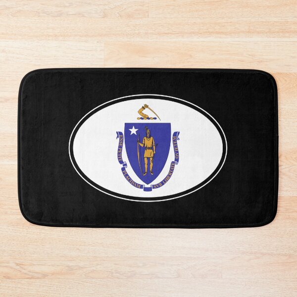 Item preview, Massachusetts State Flag Oval Travel Bumper Sticker for your Car or Luggage.  designed and sold by BBTravels.