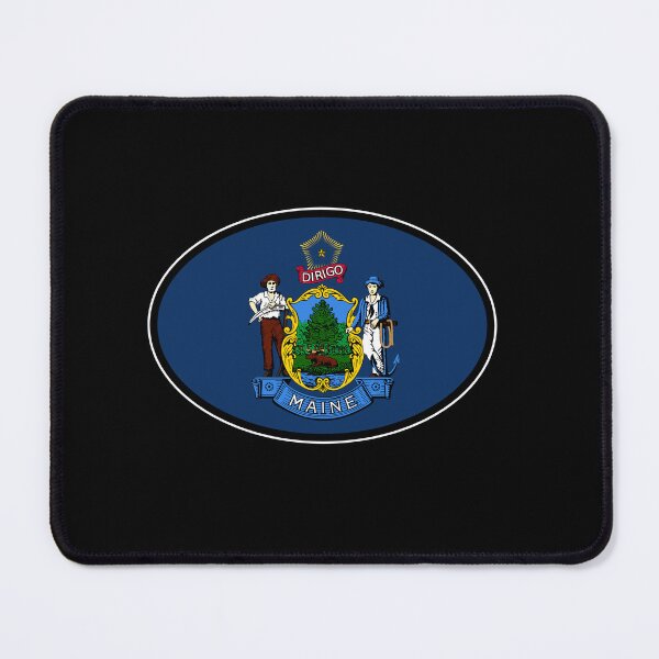 Item preview, Maine State Flag Oval Travel Bumper Sticker for your Car or Luggage. designed and sold by BBTravels.