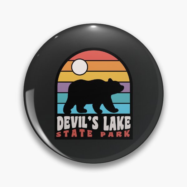 Item preview, Devils Lake State Park Wisconsin Retro Sunset Bear designed and sold by yelly123.
