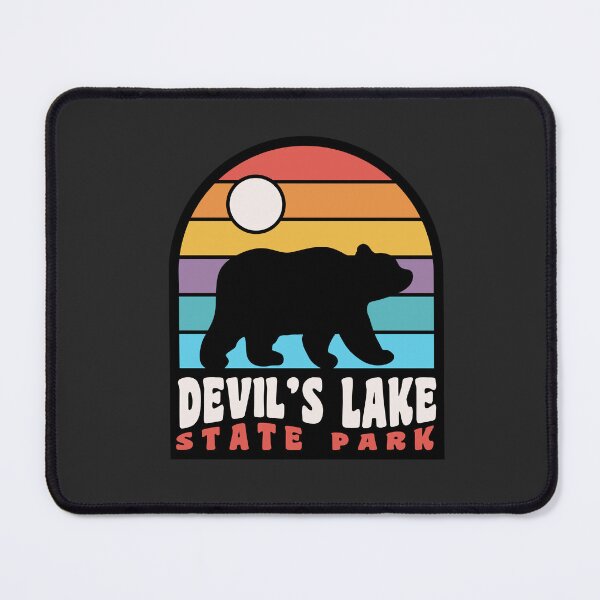 Item preview, Devils Lake State Park Wisconsin Retro Sunset Bear designed and sold by yelly123.