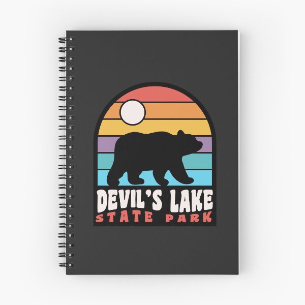 Item preview, Devils Lake State Park Wisconsin Retro Sunset Bear designed and sold by yelly123.