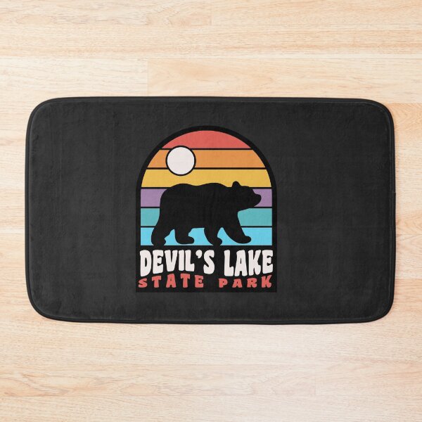 Item preview, Devils Lake State Park Wisconsin Retro Sunset Bear designed and sold by yelly123.