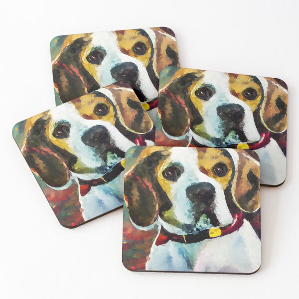Item preview, Beagle portrait painting abstract art designed and sold by shrolts.