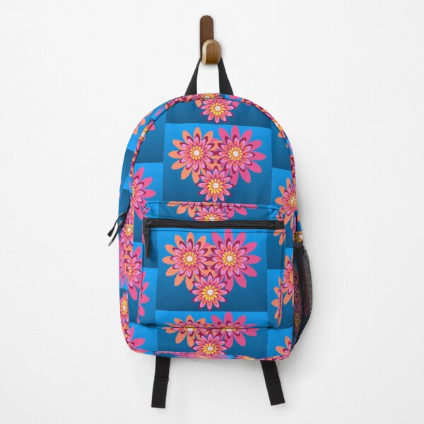 Item preview, colorful dahlia flowers blue designed and sold by Bakkia.