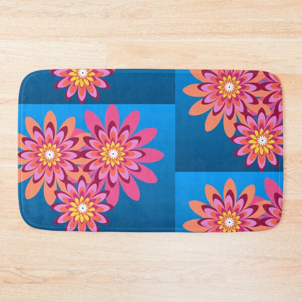 Item preview, colorful dahlia flowers blue designed and sold by Bakkia.