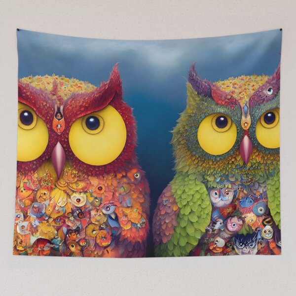 Item preview, Happy Owl Friends  designed and sold by @adorcharm Modern & Classic AI Art.