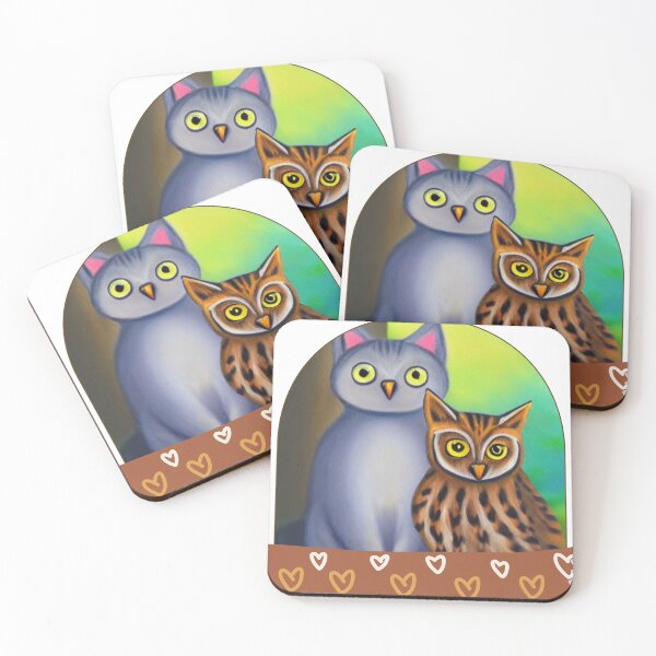Item preview, A Cat and An Owl Funny Pet Owner Lovely Designs designed and sold by Trendy-Now.