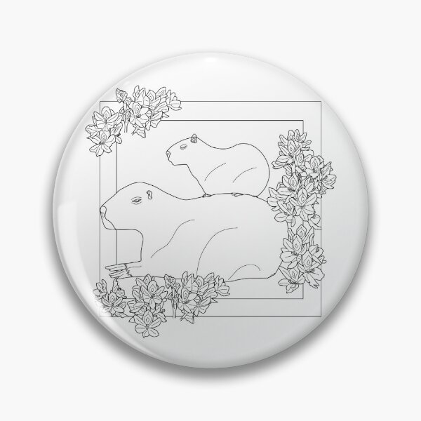 Artikelvorschau, Capybara und Wasserhyazinthe entworfen und verkauft von YuNikDraw.