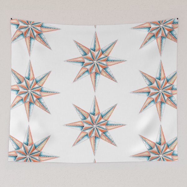 Item preview, Teal and Coral Star-Light designed and sold by lezell.