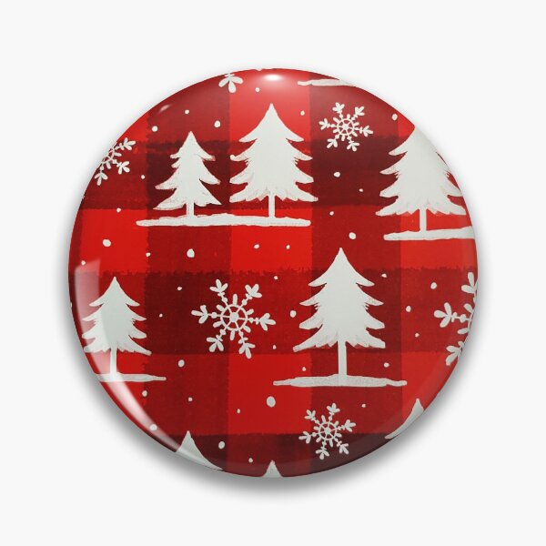 Item preview, Red Buffalo Plaid Snowy Evergreen Forest designed and sold by Kim Arnott.