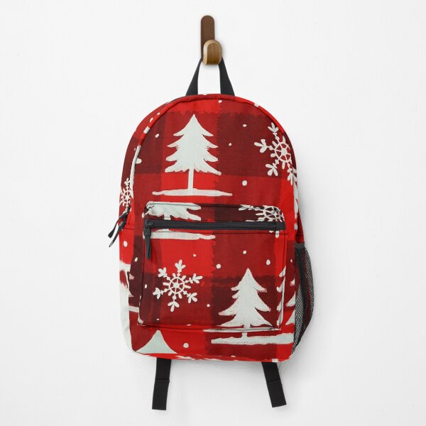 Item preview, Red Buffalo Plaid Snowy Evergreen Forest designed and sold by Kim Arnott.