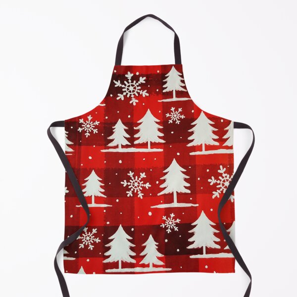 Item preview, Red Buffalo Plaid Snowy Evergreen Forest designed and sold by Kim Arnott.