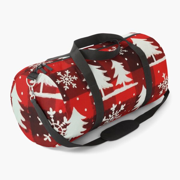 Item preview, Red Buffalo Plaid Snowy Evergreen Forest designed and sold by Kim Arnott.
