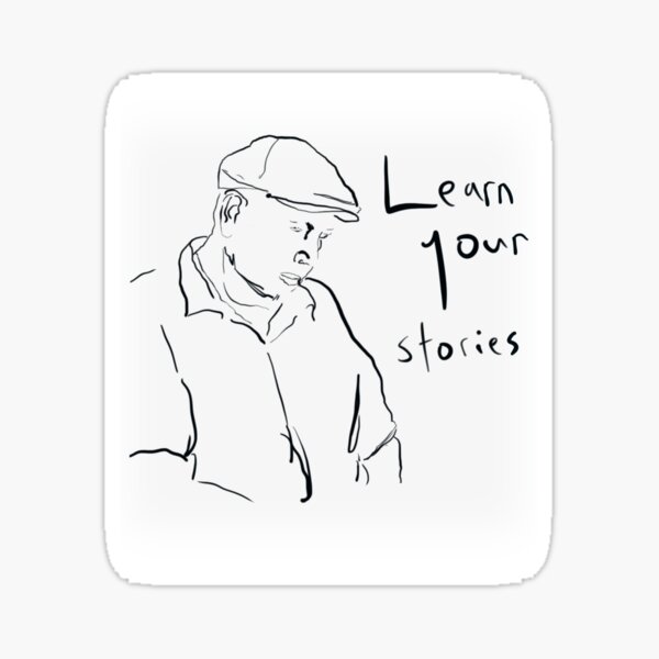Vista previa del artículo con la obra «Learn You Stories Texto negro con Dave Sketch sobre fondo blanco - Métis», diseñado y vendido por jolabrese.