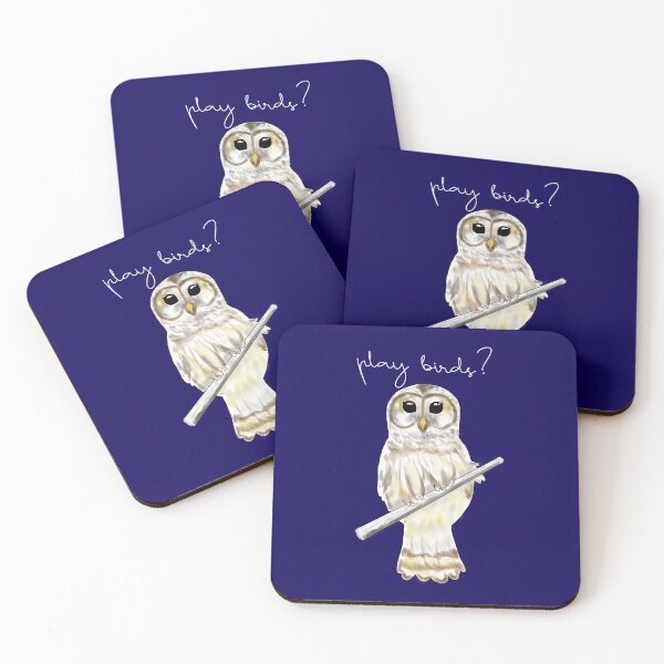 Item preview, Play birds? Barred owl - Wingspan Board Game Inspired (white text) designed and sold by Artbyacat.