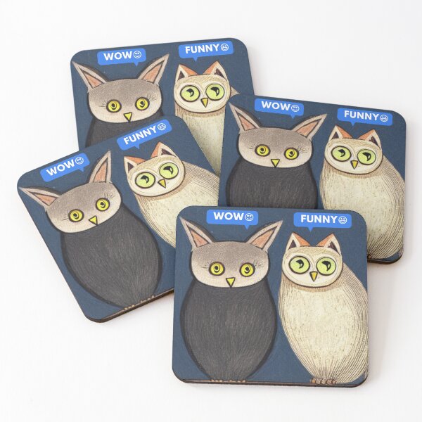 Item preview, A Cat and An Owl Funny Pet Owner Funny Chit Chat designed and sold by Trendy-Now.