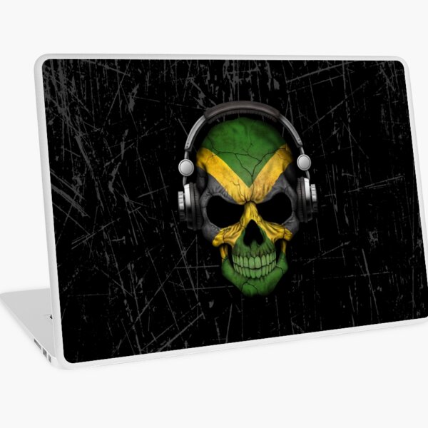 Dj Skull with Jamaican Flag Laptop Skin