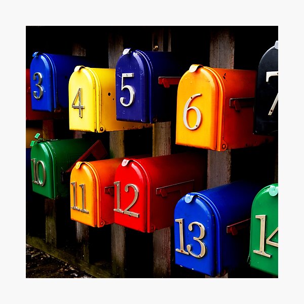Item preview, Colorful mailboxes with numbers designed and sold by Michaelerch.