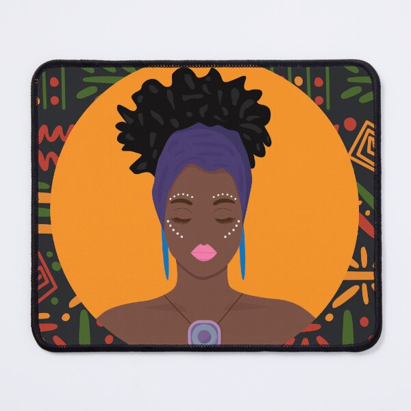 Item preview, Afrocentric Updo Black Girl with Panafrican Background designed and sold by lesovybze.