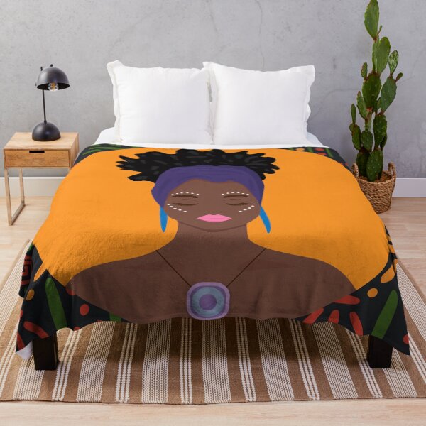 Item preview, Afrocentric Updo Black Girl with Panafrican Background designed and sold by lesovybze.