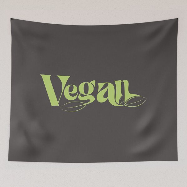 Item preview, Vegan Typography Lettering illustration with decorative leaves. designed and sold by urbanbuzzz.