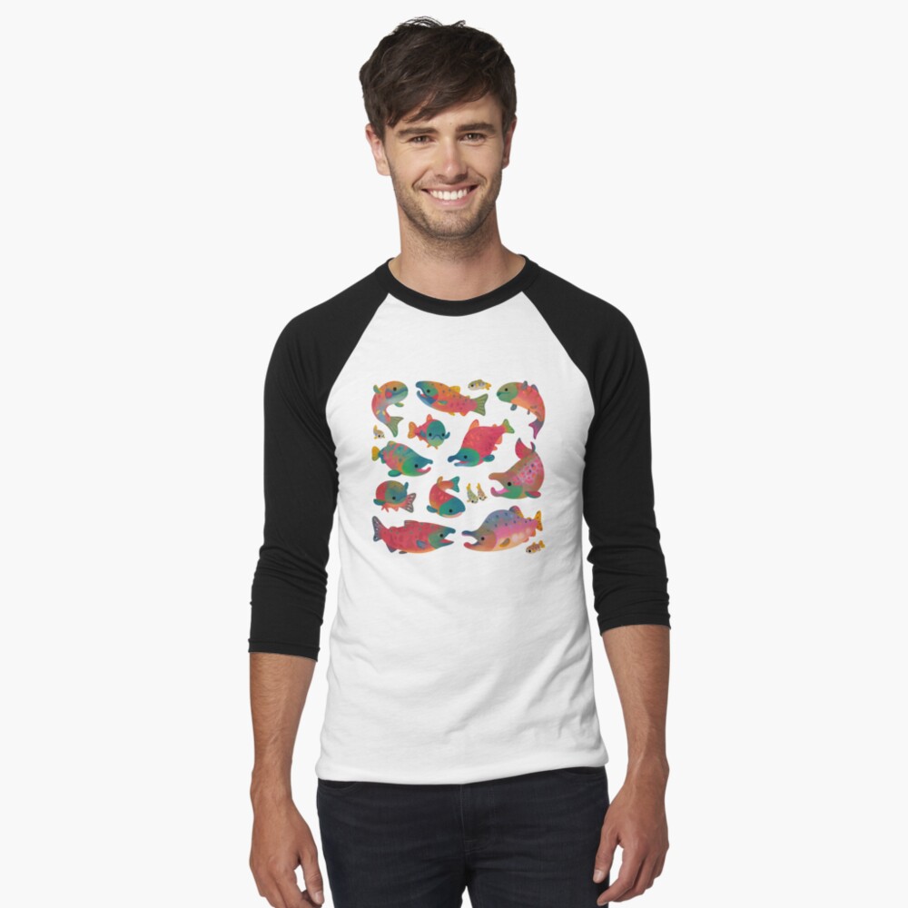 Item preview, Baseball ¾ Sleeve T-Shirt designed and sold by pikaole.