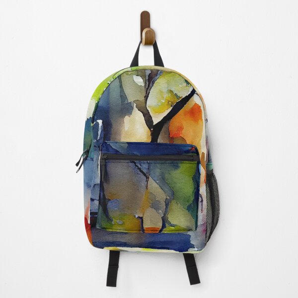 Item preview, Autumn sunset in colorful city in loose abstract fluid painting designed and sold by aricutcia.