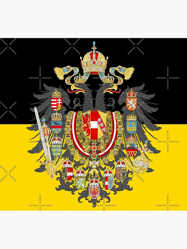 Stylised Austrian Empire Flag Sticker For Sale By DLutfy Redbubble   Bg,f8f8f8 Flat,750x,075,f Pad,750x1000,f8f8f8 