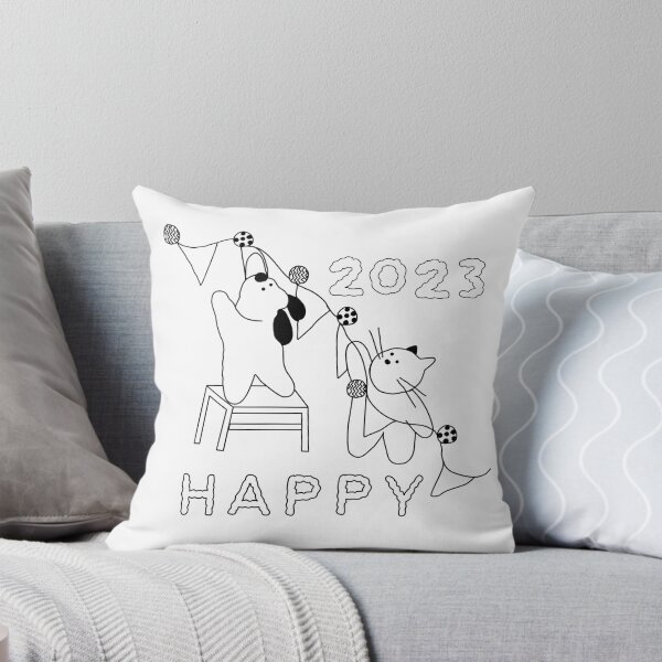 Item preview, cat and dog are happy to help each other organise New Year's Eve designed and sold by UnloveToy10.