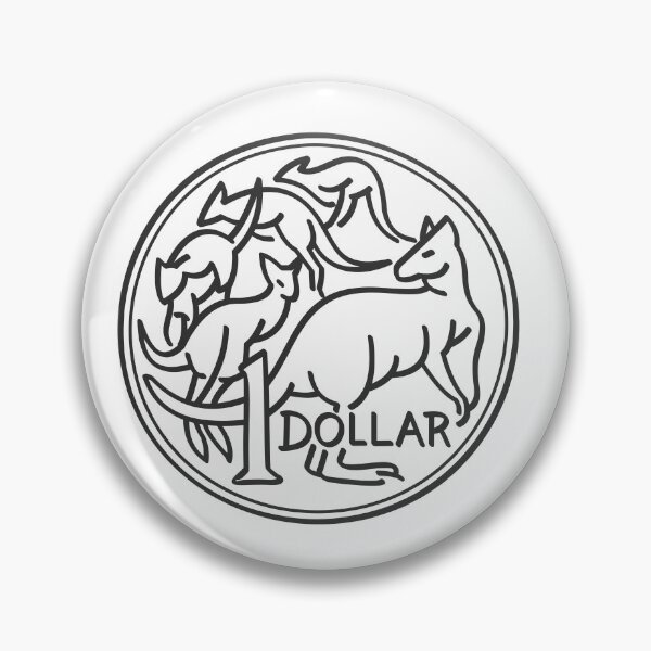 Item preview,  Australian One Dollar Coin Kangaroo (black and white) designed and sold by 2AGoodHome.