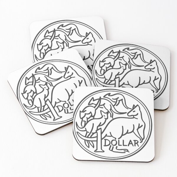 Item preview,  Australian One Dollar Coin Kangaroo (black and white) designed and sold by 2AGoodHome.