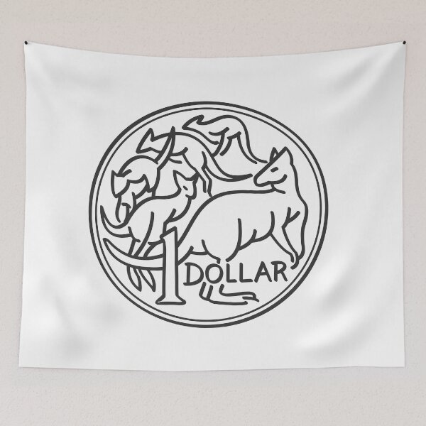 Item preview,  Australian One Dollar Coin Kangaroo (black and white) designed and sold by 2AGoodHome.