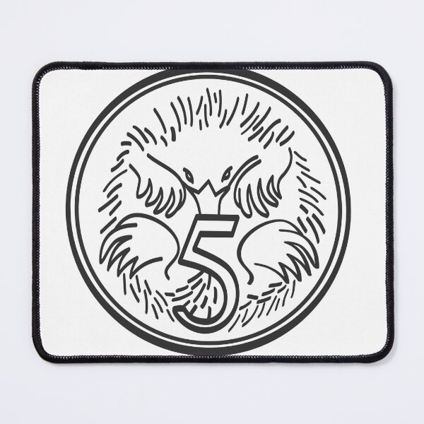 Item preview,  Australian five cent coin Echidna (black and white) designed and sold by 2AGoodHome.