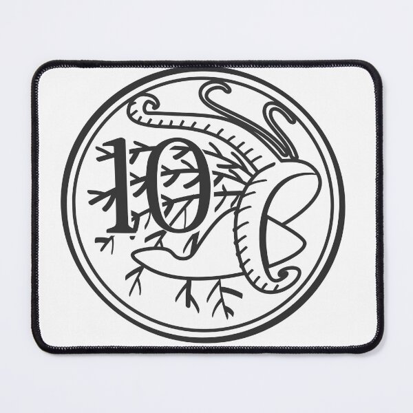 Item preview, Australian ten cent coin superb lyrebird (Menura novaehollandiae) (black and white) designed and sold by 2AGoodHome.