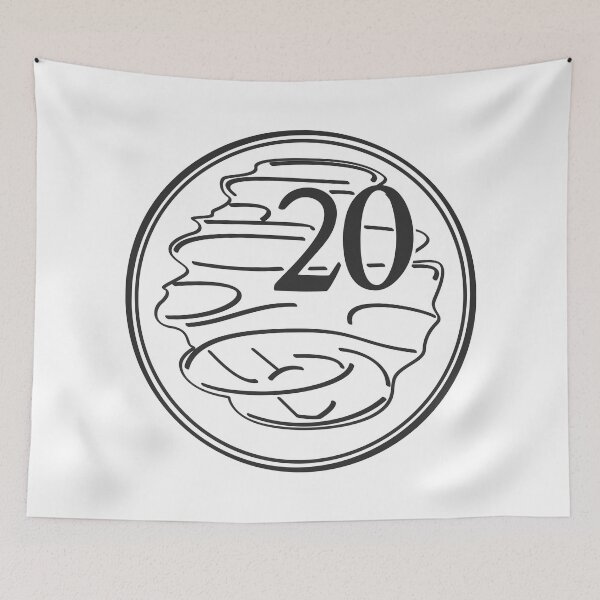 Item preview, Australian twenty cent coin Platypus  (black and white) designed and sold by 2AGoodHome.