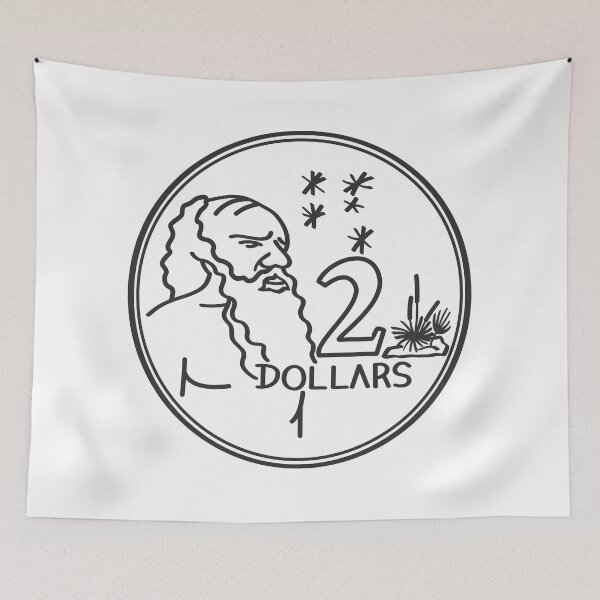 Item preview,  Australian Two Dollar Coin Kangaroo (black and white) designed and sold by 2AGoodHome.