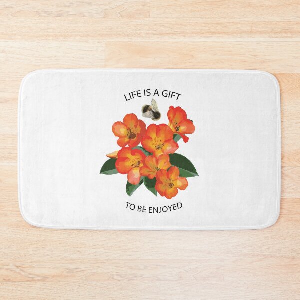 Item preview, Life Is A Gift-orange, yellow, green Azalia flowers with bumble bee designed and sold by Stephanie J Lewis.