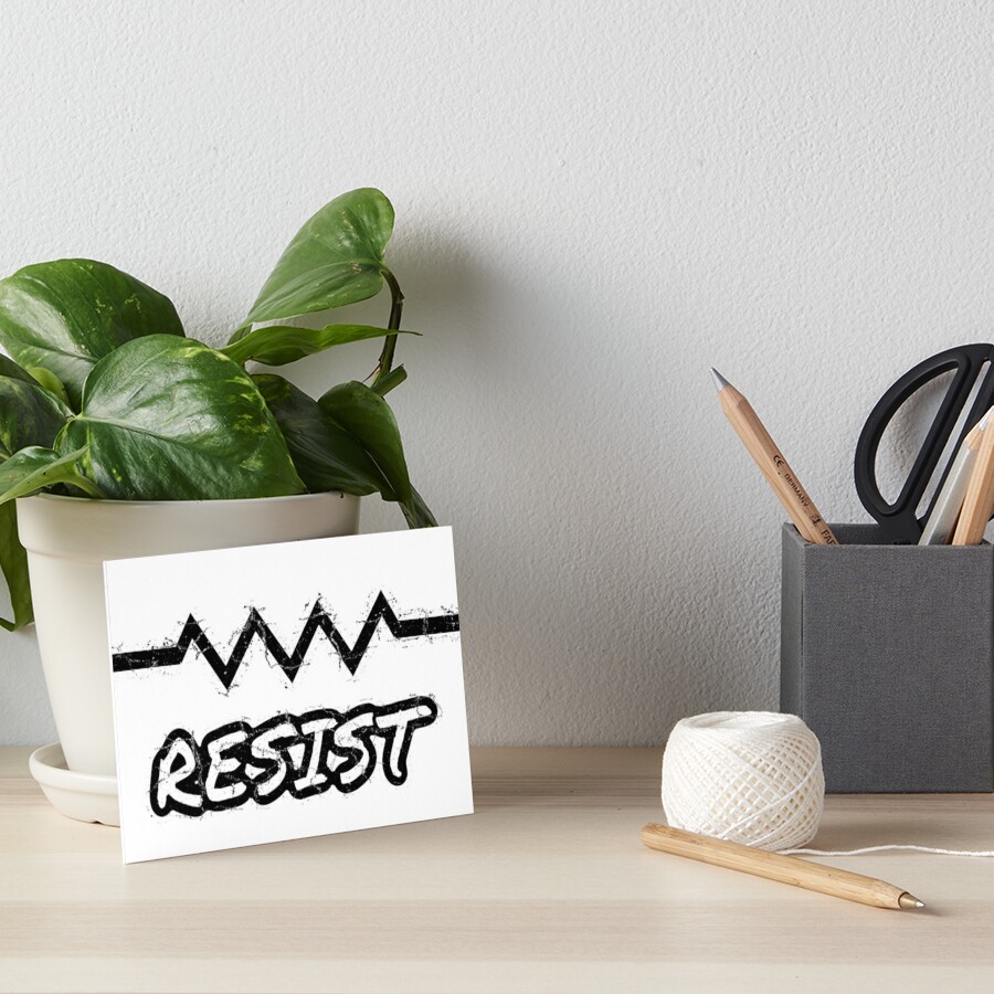  Resist with Electrical Resistor Component Symbol  Art Board Print